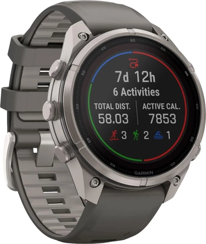 Смарт-часы Garmin Fenix 9 Pro inReach Solar 47mm Titanium with Pebble Gray/Silver Gray Silicone Band (010-04338-00/01) - Зображення 2