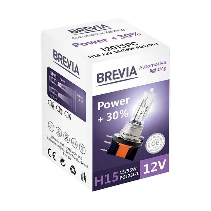 Галогеновая лампа H15 Brevia Power увеличенная яркость на 30 процентов 1 штука (12015PC) - Изображение 2