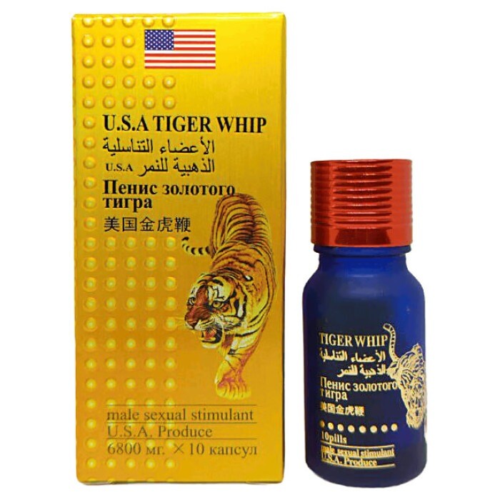 Пігулки для чоловіків USA TIGER WHIP для підвищення потенції, 10 шт