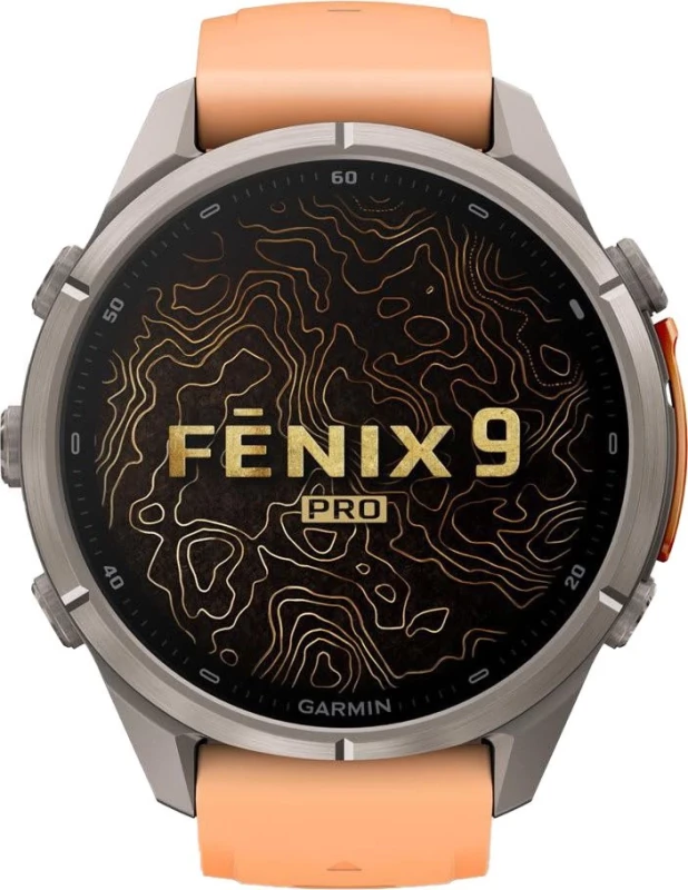 Смарт-часы Garmin Fenix 9 Pro inReach 43mm Titanium with Shell Pink/Autumn Orange Silicone Band (010-04335-00/01) - Изображение 1