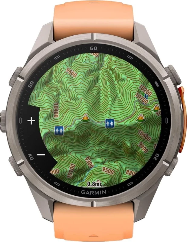 Смарт-часы Garmin Fenix 9 Pro inReach 43mm Titanium with Shell Pink/Autumn Orange Silicone Band (010-04335-00/01) - Изображение 9