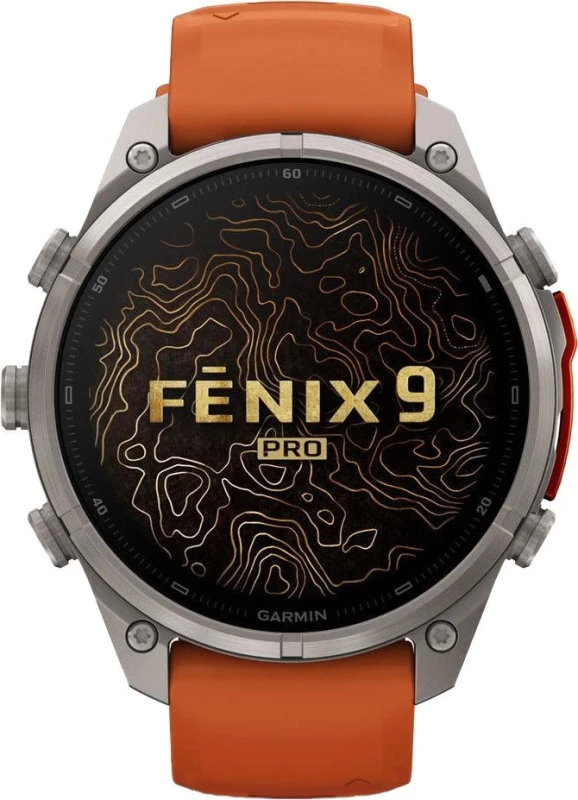 Смарт-часы Garmin Fenix 9 Pro 47mm Titanium with Autumn Orange/Spark Orange Silicone Band (010-04336-05/06) - Изображение 2