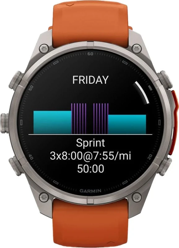Смарт-часы Garmin Fenix 9 Pro 47mm Titanium with Autumn Orange/Spark Orange Silicone Band (010-04336-05/06) - Изображение 7