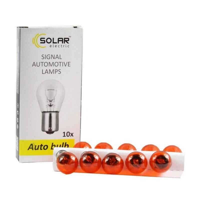 Галогенные автолампы PY21W Solar 12V комплект 10 штук в упаковке (1251)