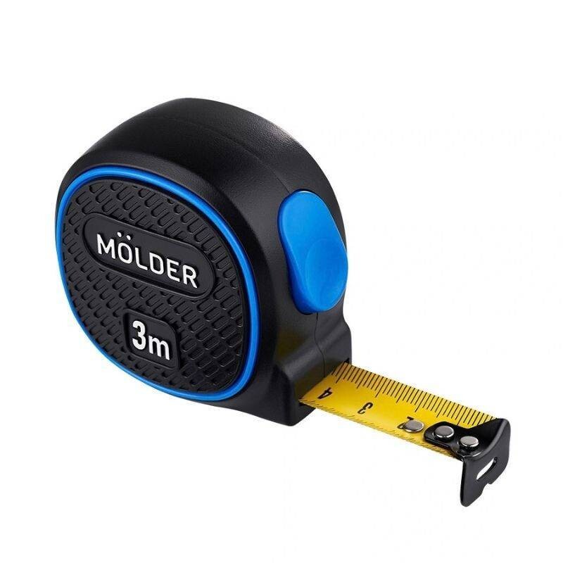 Рулетка Molder сталь, автостоп, магнитный держатель, 3м, 16мм (12/120) (MT20603)