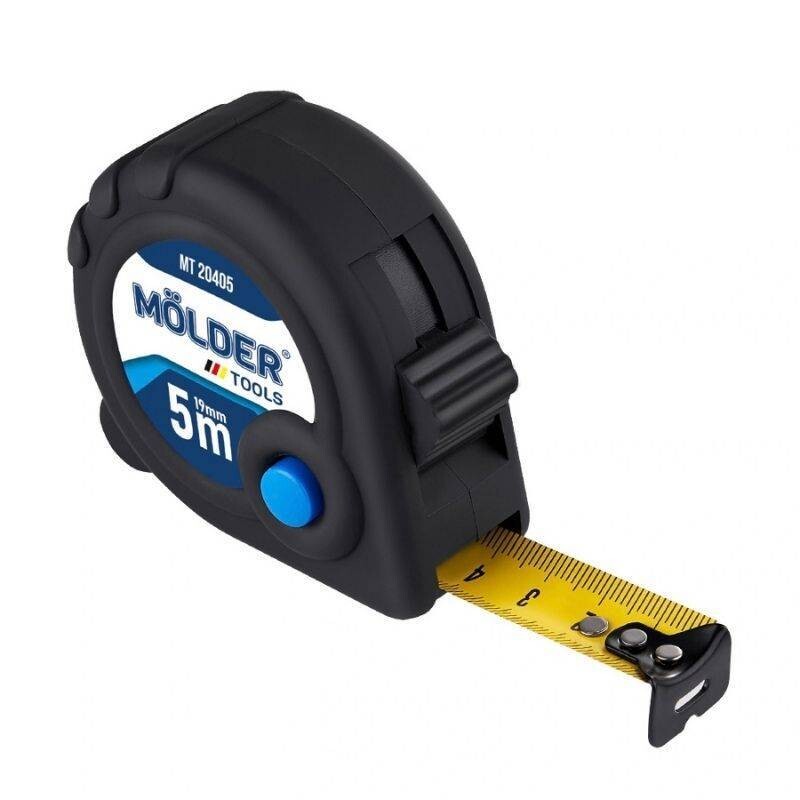 Рулетка Molder сталь, soft touch, 5м, 19мм (12/120) (MT20405)