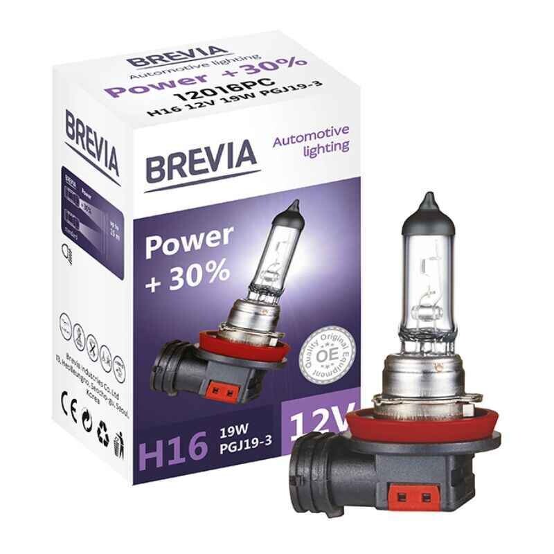Галогеновая автолампа H16 Brevia Power увеличенная яркость на 30 процентов 1шт (12016PC)