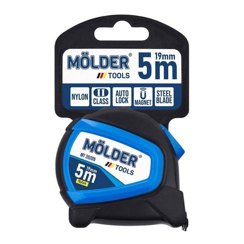 Рулетка Molder сталь, магнит, нейлон, автостоп, 5м, 19мм (12/120) (MT20205) - Зображення 6
