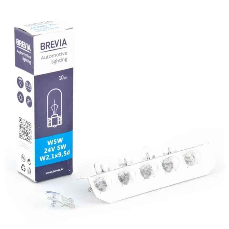 Галогенные лампы Brevia W5W 24V набор 10 штук в упаковке (24308C)