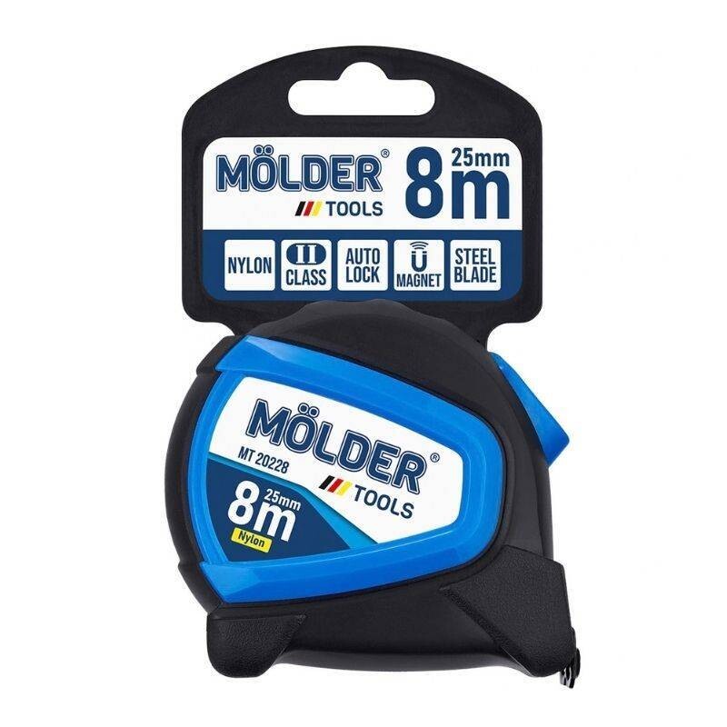 Рулетка Molder сталь, магнит, нейлон, автостоп, 8м, 25мм (6/60) (MT20228) - Зображення 6