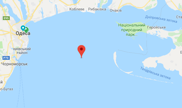 Мето нахождения судна "Гермес"