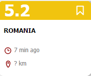 Дані із сервісу LastQuake