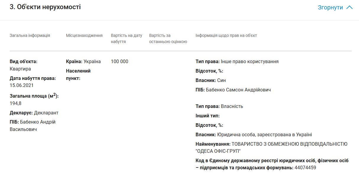 Скріншоти з декларації за 2023 рік