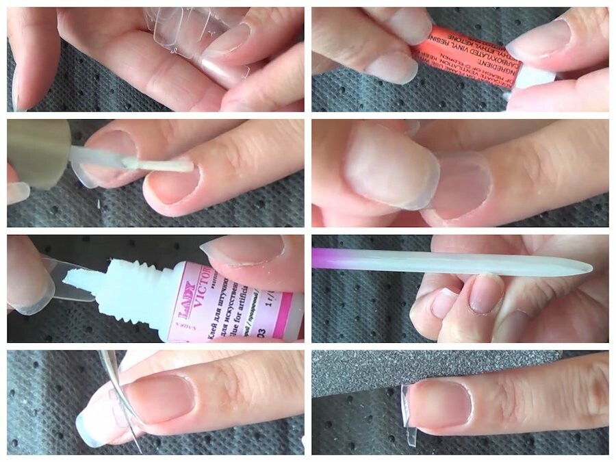 маникюр с помощью накладных искусственных ногтей
